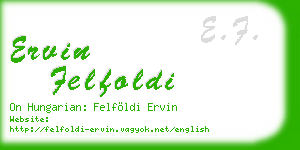 ervin felfoldi business card